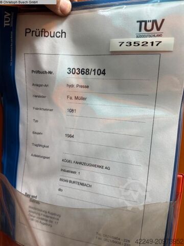 Hydraulic Press MÜLLER HSP 100E