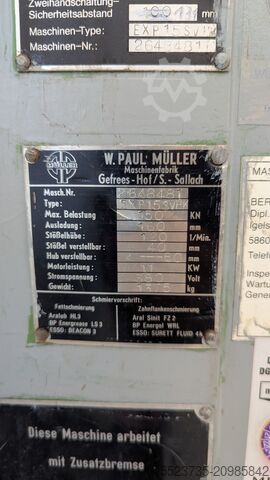 Eccentric press Müller ExP 15 SVHK