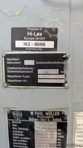 Eccentric press Müller ExP 15 SVHK