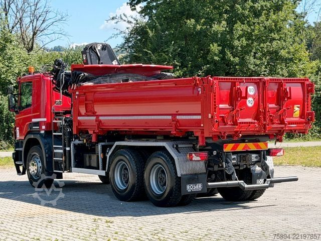 Truck mounted crane SCANIA P 410 Kipper 4,95m * KRAN/FUNK + BORDMATIC *6x4