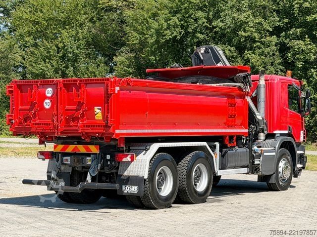 Truck mounted crane SCANIA P 410 Kipper 4,95m * KRAN/FUNK + BORDMATIC *6x4