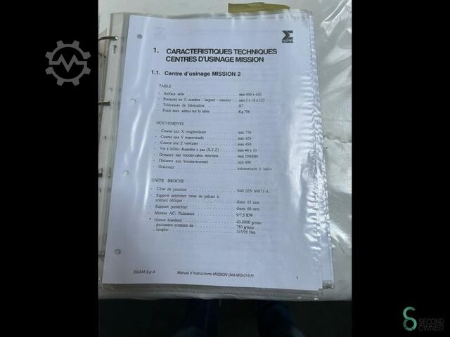 Fräsmaschinen Sigma Mission 2 1996 Sigma Mission 2