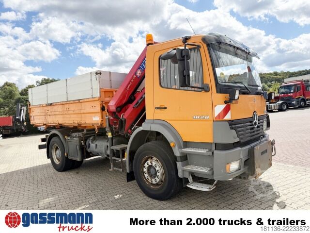 Tipper truck Mercedes-Benz Atego 1828 K 4x2, Winterdienstausstattung, Kran