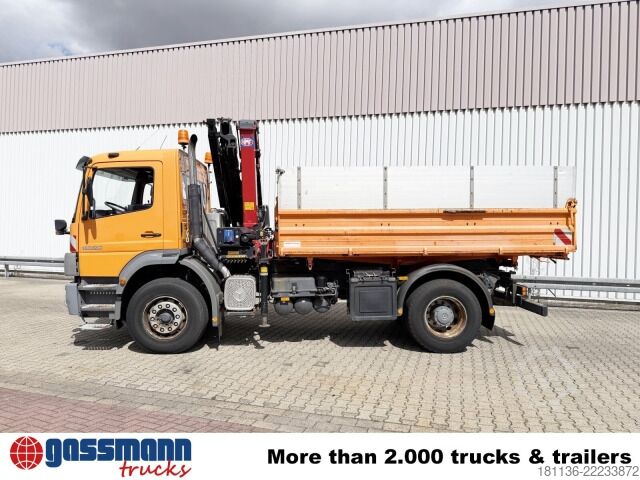 Tipper truck Mercedes-Benz Atego 1828 K 4x2, Winterdienstausstattung, Kran