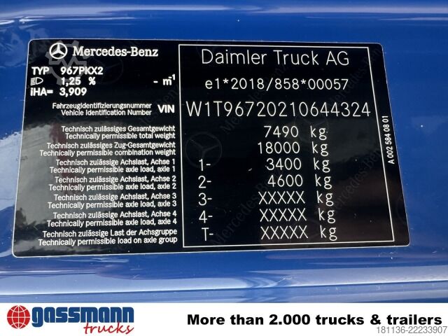 Tipper van Mercedes-Benz Atego 816 K 4x2, 2x AHK, Meiller-Kipper, mehrfach