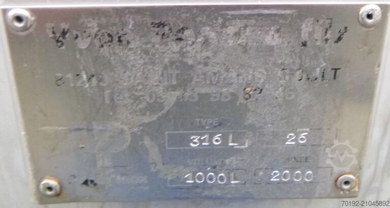 1000 liter container made of V4A  9362