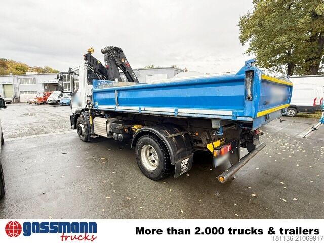 Kipper LKW Iveco EuroCargo ML160E28K 4x2, Kran Hiab 099E-3 HiDuo,
