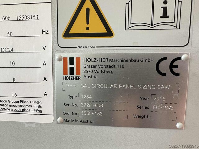 Vertical panel saw HOLZ-HER Cut1254