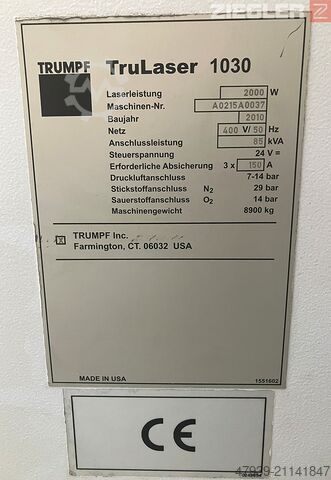Laserschneidmaschine Trumpf TruLaser 1030