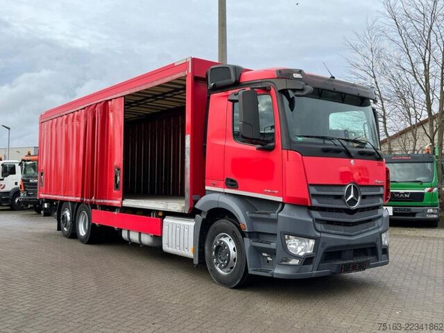 Flatbed truck with tarp MERCEDES-BENZ Antos 2540 L 6x2 Pritsche LBW