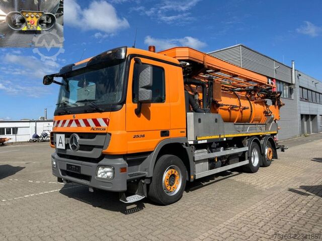 Vacuum tank truck MERCEDES-BENZ Actros 2536 L 6x2 Saug + Spülwagen Kroll Kombi