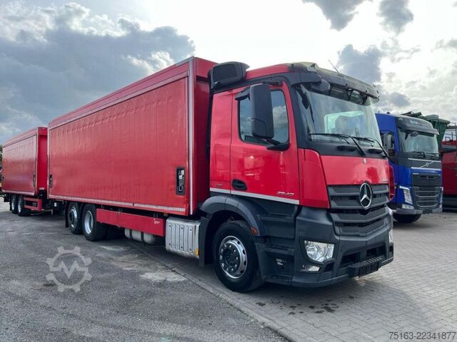 Flatbed truck with tarp MERCEDES-BENZ Antos 2540 L 6x2 Pritsche LBW