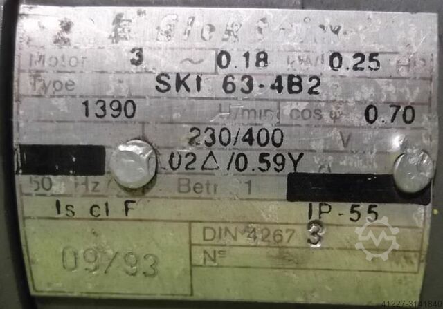 Gear motor 0.18 kW 18 rpm Elektrim SKI63-4B2