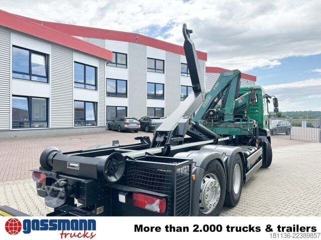 Roll-off tipper truck MAN TGA 26.480 6x4H-4 BL, HydroDrive, Lenk-/Lift, Kran