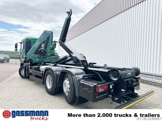 Roll-off tipper truck MAN TGA 26.480 6x4H-4 BL, HydroDrive, Lenk-/Lift, Kran