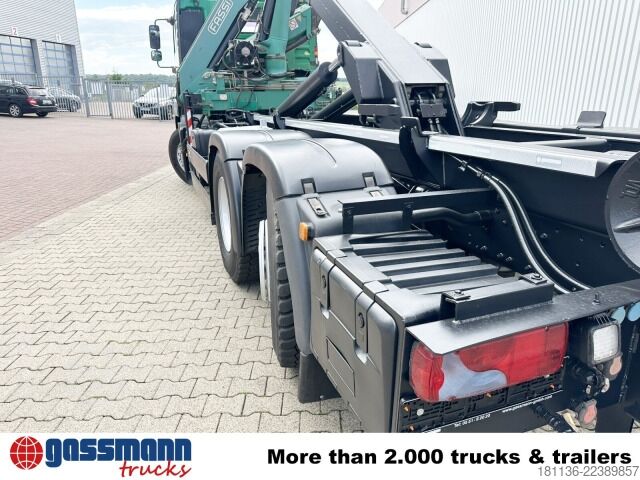 Roll-off tipper truck MAN TGA 26.480 6x4H-4 BL, HydroDrive, Lenk-/Lift, Kran