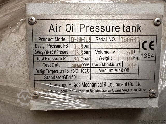 SCC Air Compressors Quanzhou Huade Mechanical  SCC CT-450-12.5