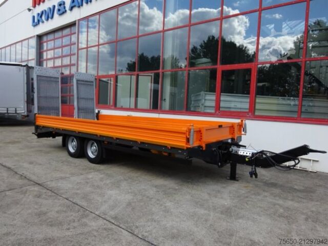 Tieflader Anhänger Möslein TTT 11-6,2 BR Orange  Tandemtieflader mit breiten RampenNeufahrzeug