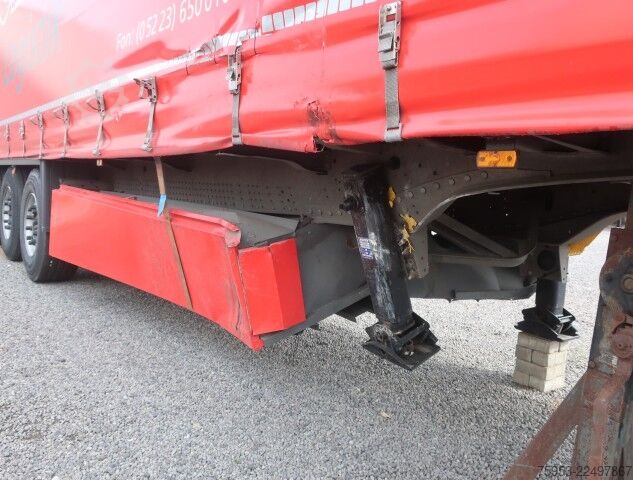 Open semitrailer with tarp Schmitz Cargobull SCS 24 Liftachse Unfall
