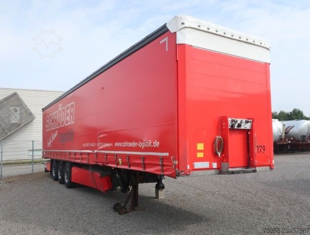 Open semitrailer with tarp Schmitz Cargobull SCS 24 Liftachse Unfall