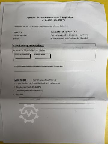 Fräsmaschine Geiss 2000 x 1000