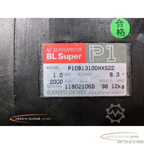 Control unit Sanyo Denki P10B13100HXS22 AC Servomotor - ! -