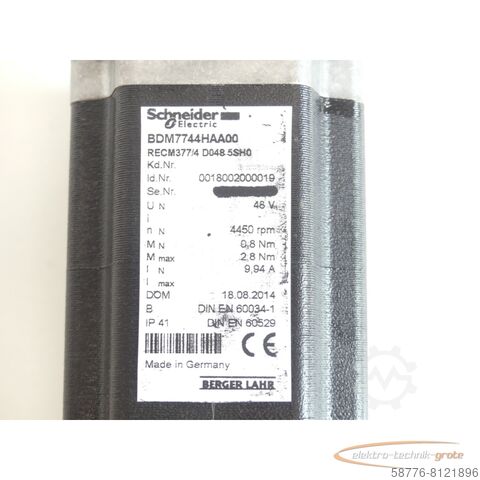 Schneider Electric / Berger Lahr Motor Schneider Electric / Berger Lahr BDM7744HAA00 Servomotor