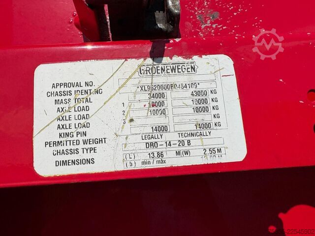 Koffer Groenewegen DRO-14-20 B 2-Axle Closed Box / BPW Axles / Ste...
