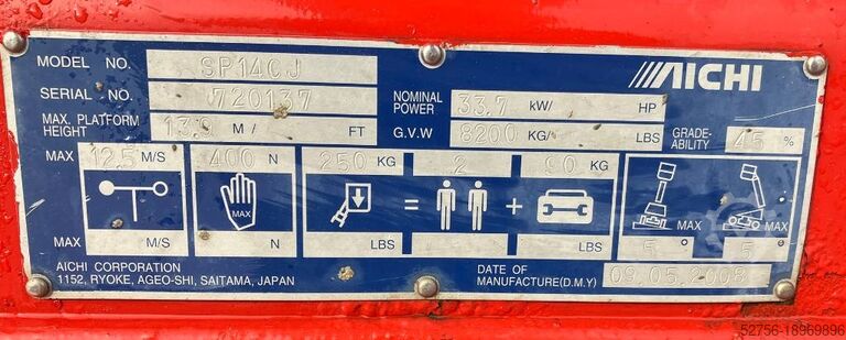 Teleskopbühne Aichi SP14CJ