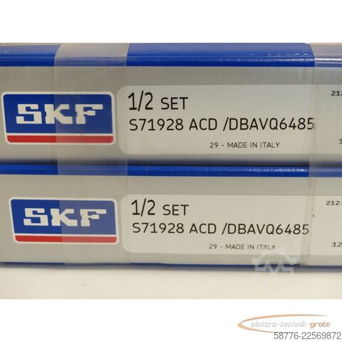 Component SKF S71928 ACD / DBAVQ6485 Schrägkugellagerset (Set= 1 Paar)  !