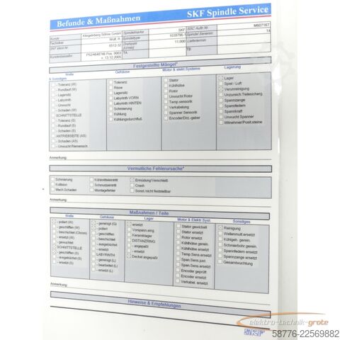 Component SKF T-1099796-1/14 Spindel SN:14 - generalüberholt! -