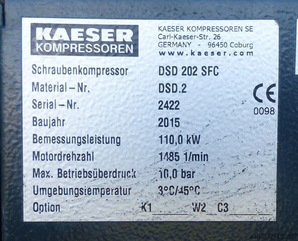 Screw compressor DSD202SFC Kaeser DSD202SFC