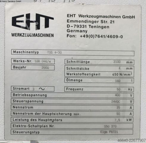 Tafelschere - hydraulisch EHT TSS 4-30