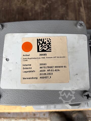 Neue Industriepumpe KSB Etanorm SYT 50-32-250 – 11 kW – 2023 KSB Etanorm SYT 50-32-250 – 11 kW – 2023 KSB Etanorm SYT 50-32-250 – 11 kW – 2023