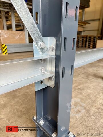 Cantilever racking, heavy-duty racking for long goods ca. 4 lfm. Kragarmregal H: 400cm ,Fuß +3 650 kg Belastung pro Arm , Langgutregal