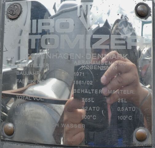 265 Liter heiz-/kühlbarer Druckbehälter aus V2A Niro Atomizer 7899