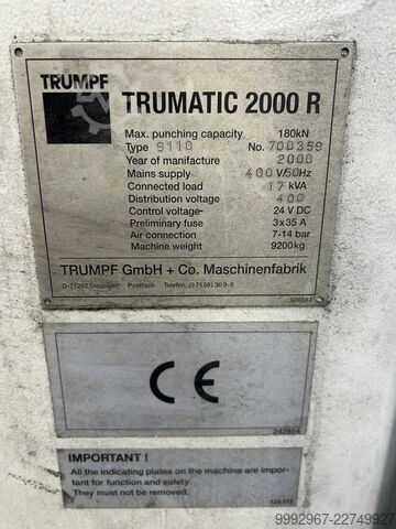 Stanzmaschine TRUMPF Trumatic 2000 R