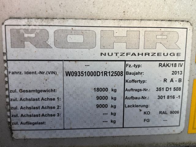 Kühlanhänger ROHR RAK / 18 IV / Frigoblock HK 23