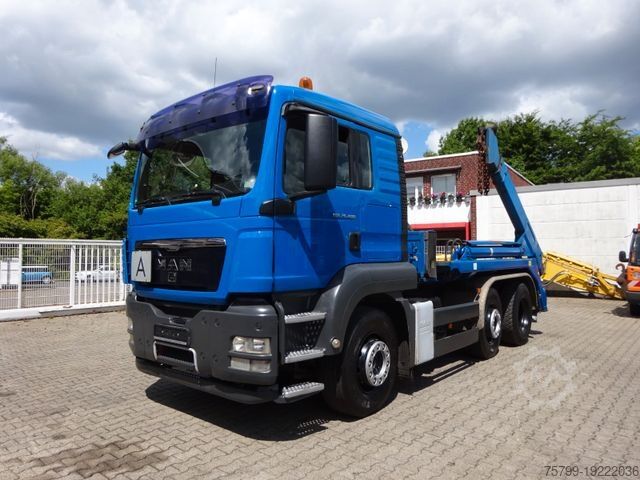 Skip truck MAN 26.400 TGS MEILLER Absetzkipper + Lenkachse