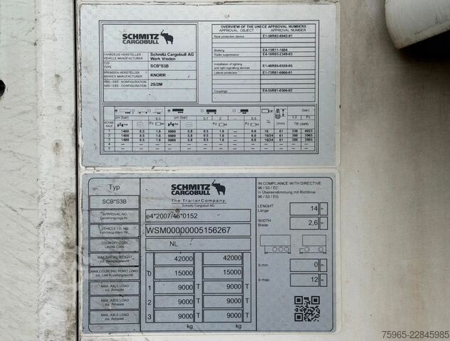 Reefer semitrailer SCHMITZ CARGOBULL SCB*S3B THERMO KING SLXi300 FLOWERWIDE 270 CM HI