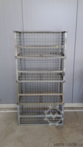 Wire mesh basket storage container metal box Gitterbox / 820x420x420mm / Stapelbar / verzinkt / Maschenweite: 54x54 mm