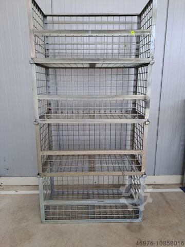 Wire mesh basket storage container metal box Gitterbox / 820x420x420mm / Stapelbar / verzinkt / Maschenweite: 54x54 mm