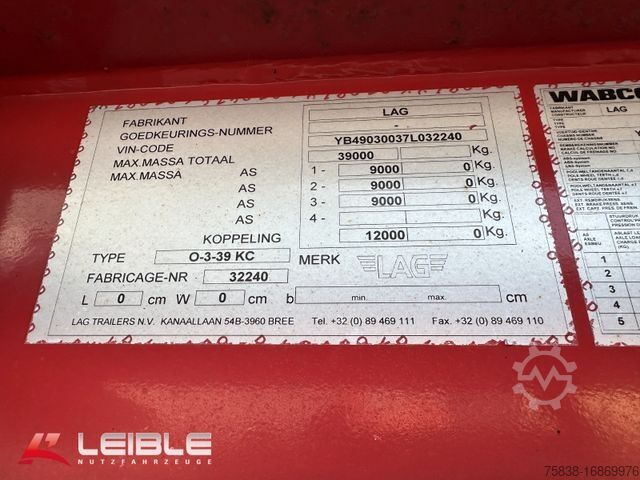 Kipper Auflieger LAG Kippchassis 0-3-39 KC *ADR* Container