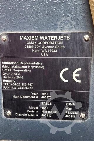 Wasserstrahlschneidanlage OMAX MAXIEM 1515