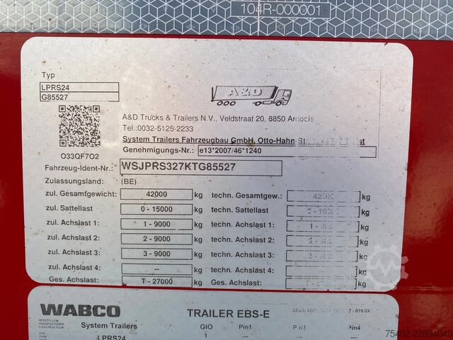 Containertransport A&D LPRS24 / 2x Extendable / 1x Lift Axle / Disc Br...