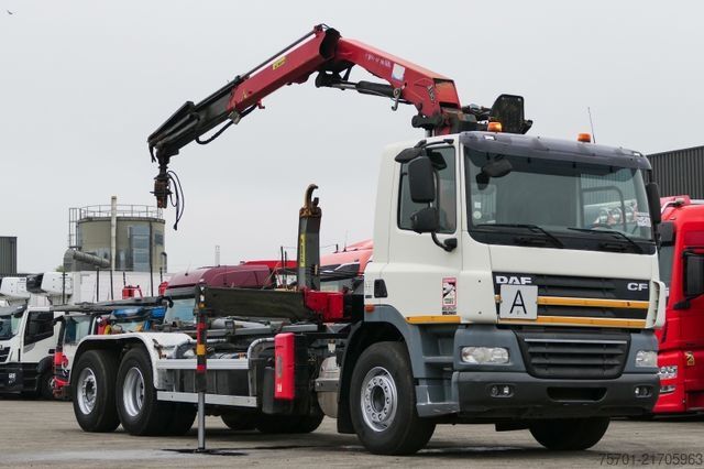 Roll-off tipper truck DAF CF 85.360 Abrollkipper Kran Lift-/Lenkachse