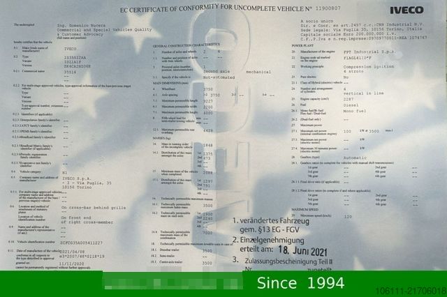 Refrigerator body van IVECO Daily  35 S14 Hi-matic Tiefkühlkoffer