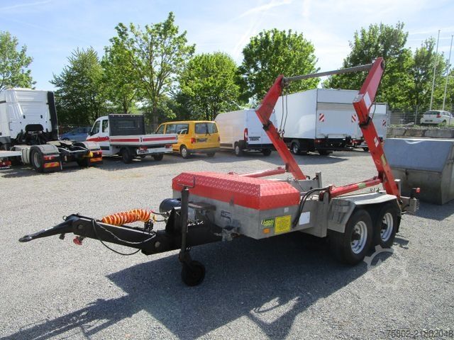 Roll off trailer UNSINN FZ-TECHNIK Absetzcontainer Anhänger+Teleskop+Deckelmulde