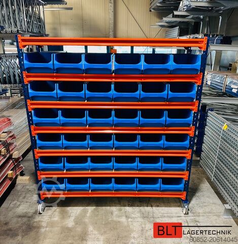 Screw shelf picking shelf Kommissionierwagen Regalwagen Rollwagen inkl. 36 x Sichtlagerkiste