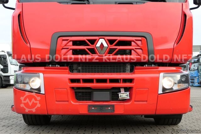 Flatbed truck with tarp RENAULT DWide 18.320 Pritsche Plane Vollluft XL-Tank LBW